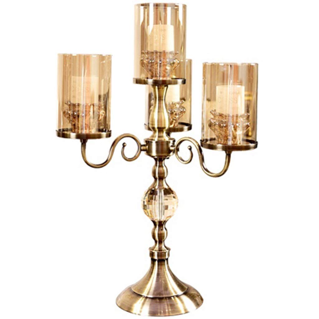 Luxury Crystal Glass Candle Holders for Pillar Candles - Set of 4 Elegant Candle Stands for Romantic Candlelight Dinners, Wedding Decor & Home Centerpieces