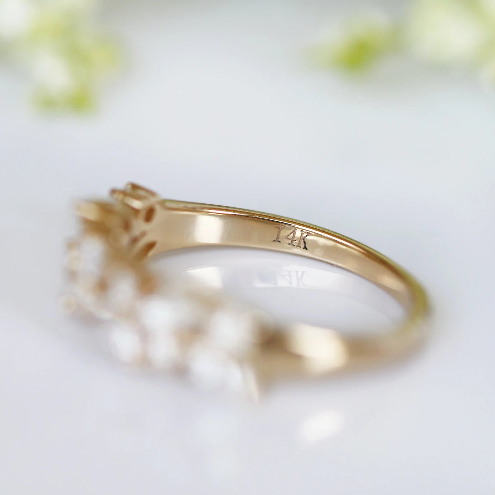 14K Solid Yellow Gold Marquise Natural Diamond or Moissanite Wedding Band - Perfect for Engagement Rings, Anniversary Gifts & Bridal Jewelry