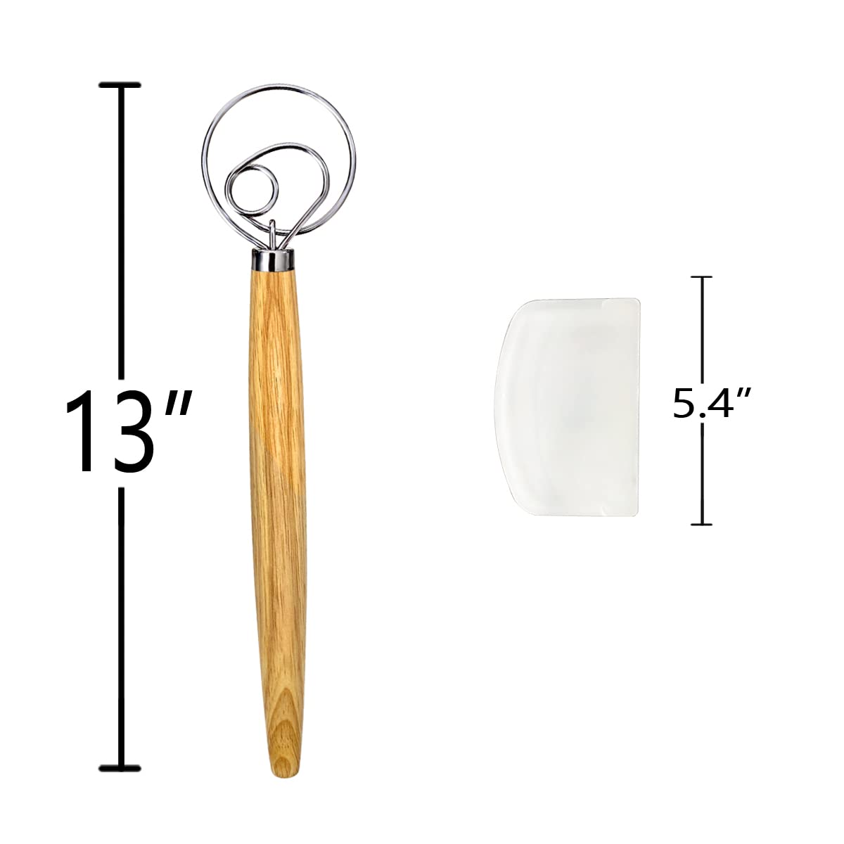 Premium Stainless Steel Danish Dough Whisk 13