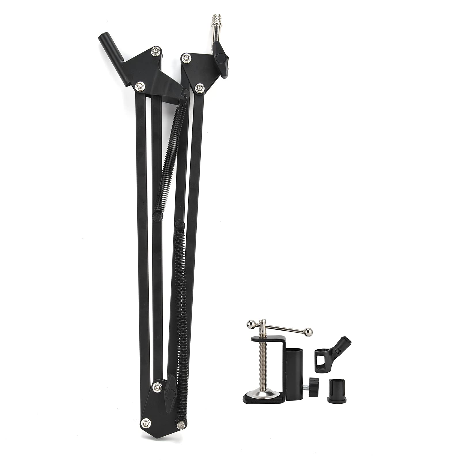 Professional Microphone Stand - Adjustable Telescopic Desktop Boom Arm for Podcasting, Streaming, Gaming & Studio Recording | Durable Metal Construction with Stable Base | Perfect for Home, Office & Live Performances
