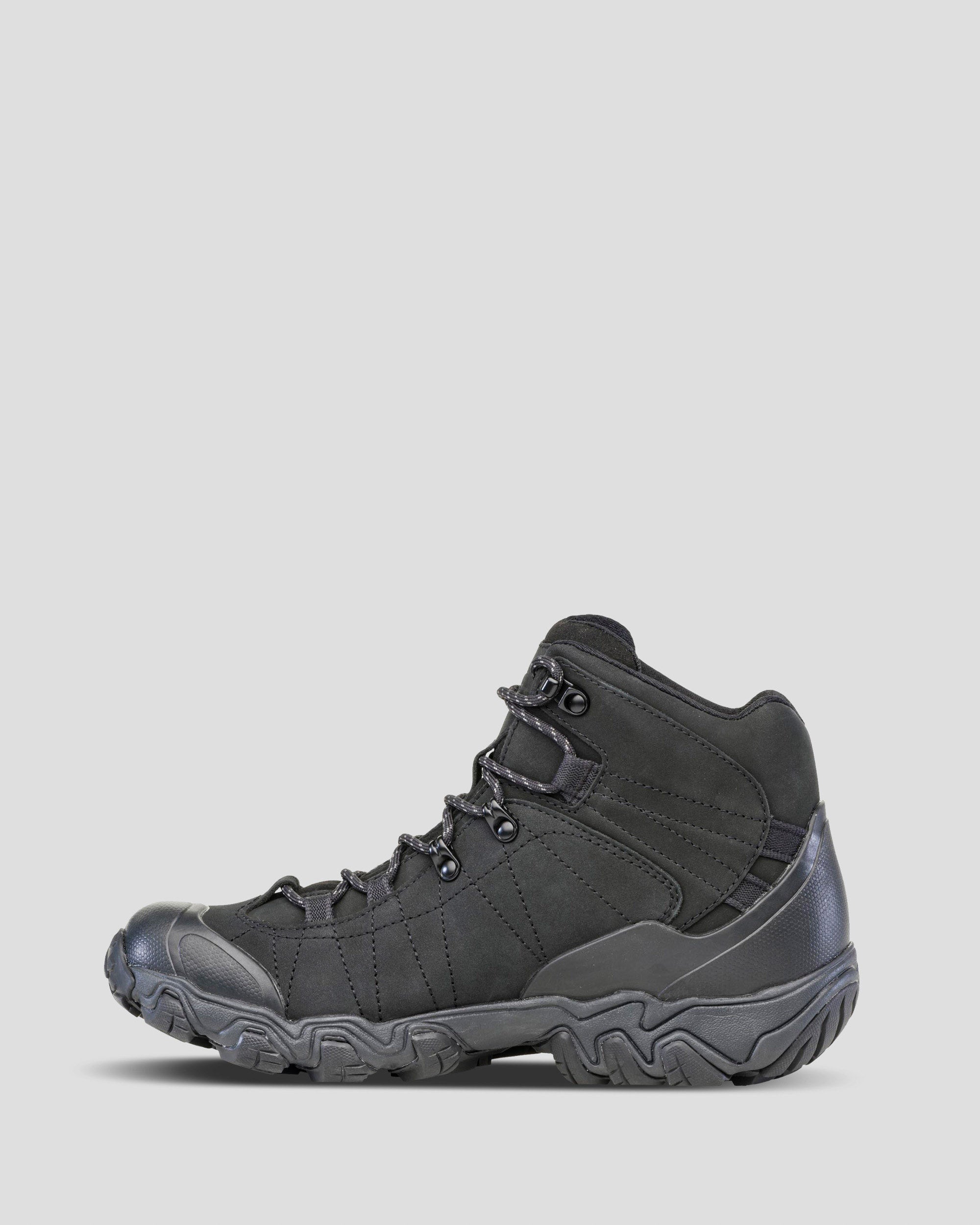 Oboz Bridger Waterproof Mid Hiking Boots for Men - Black Sea | Durable Outdoor Trekking Shoes for Hiking, Camping & Mountain Adventures