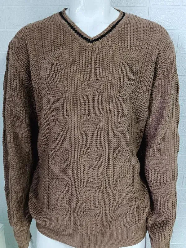 Men's Slim Fit V-Neck Pullover Sweater - Lightweight & Comfortable for Casual Wear, Office, and Layering