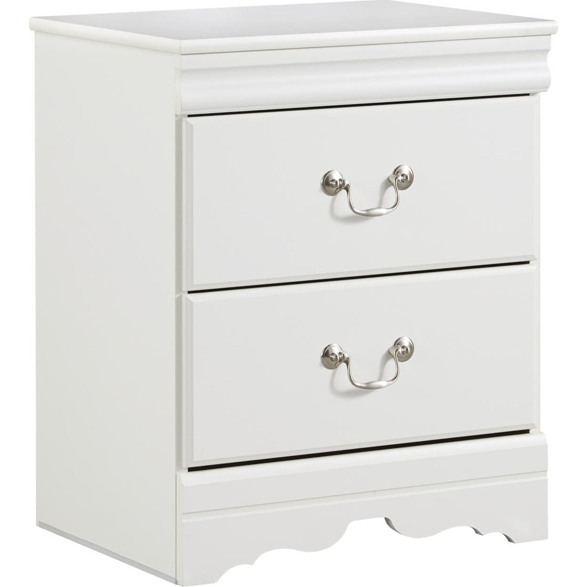 Anarasia White Nightstand - Modern Bedside Table with Storage for Bedroom, Living Room, or Office