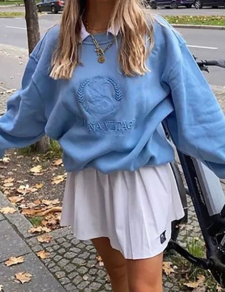 Eagle Blue Round Neck Sweatshirt - Comfortable & Stylish for Casual Wear, Gym, and Outdoor Activities