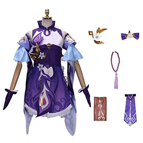 Genshin Impact Keqing Cosplay Costume Full Set - Anime Game Character Outfit for Halloween, Conventions & Cosplay Events | Perfect for Fans & Collectors