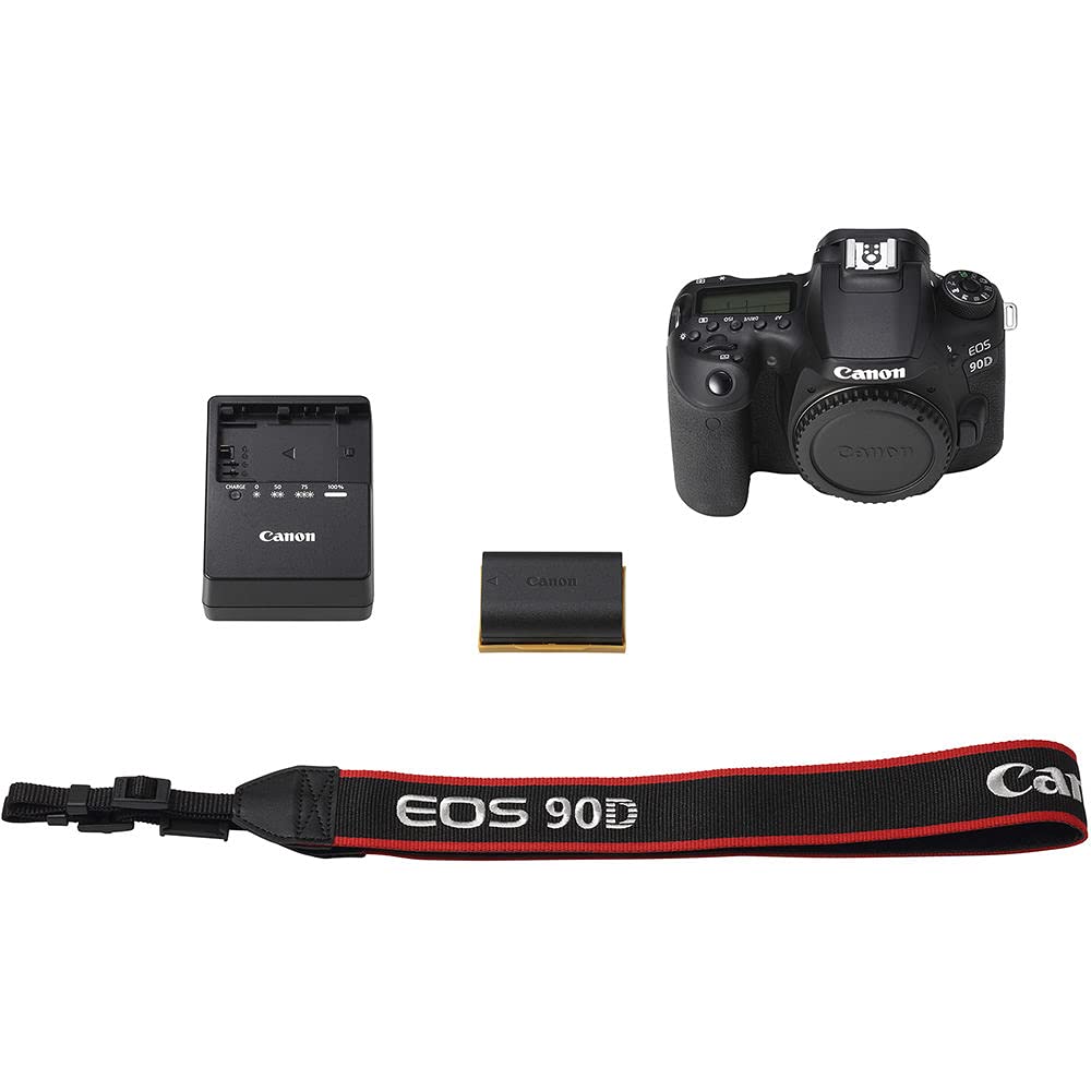 Canon EOS 90D DSLR Camera Bundle with Padded Case, 64GB Memory Card & Accessories - Professional Photography Starter Kit (Renewed International Model) for Travel, Portrait & Wildlife Photography