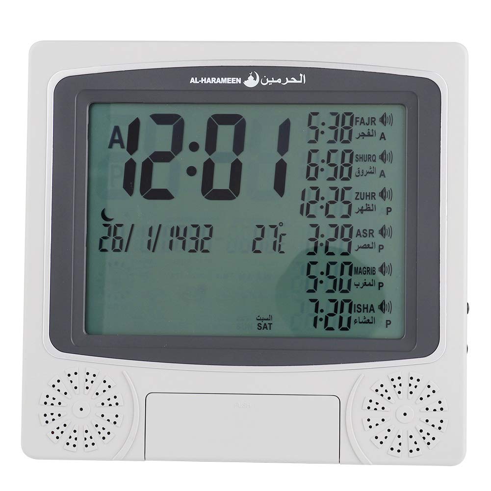 HelloCreate Azan Clock - Digital Prayer Timer with Alarm for Muslim Salah & Islamic Prayer Times - Perfect for Home, Mosque, and Office Use