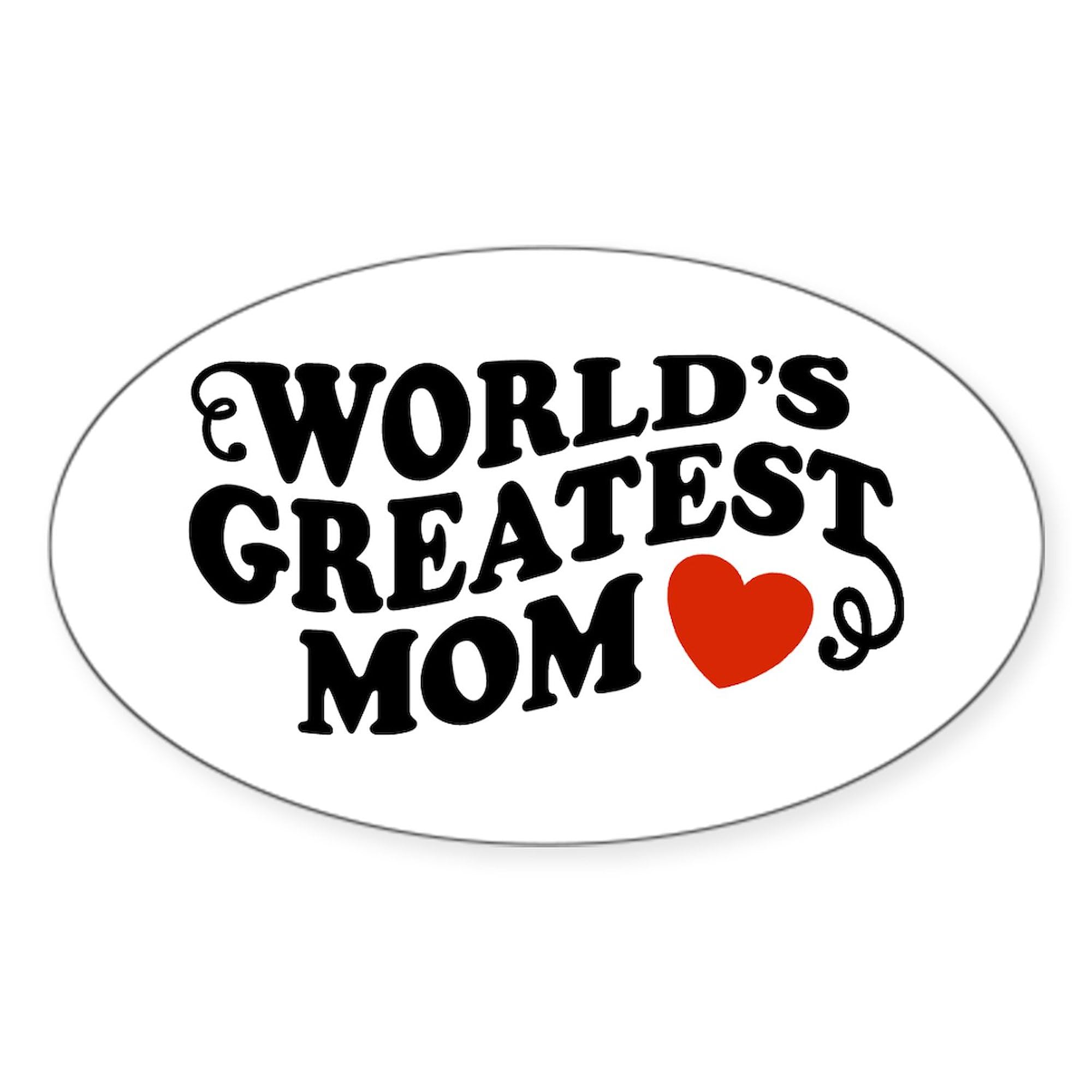 World's Greatest Mom Oval Car Bumper Sticker - Funny Decal for Vehicles, Laptops & Gifts | Perfect for Mother's Day, Birthdays & Appreciation