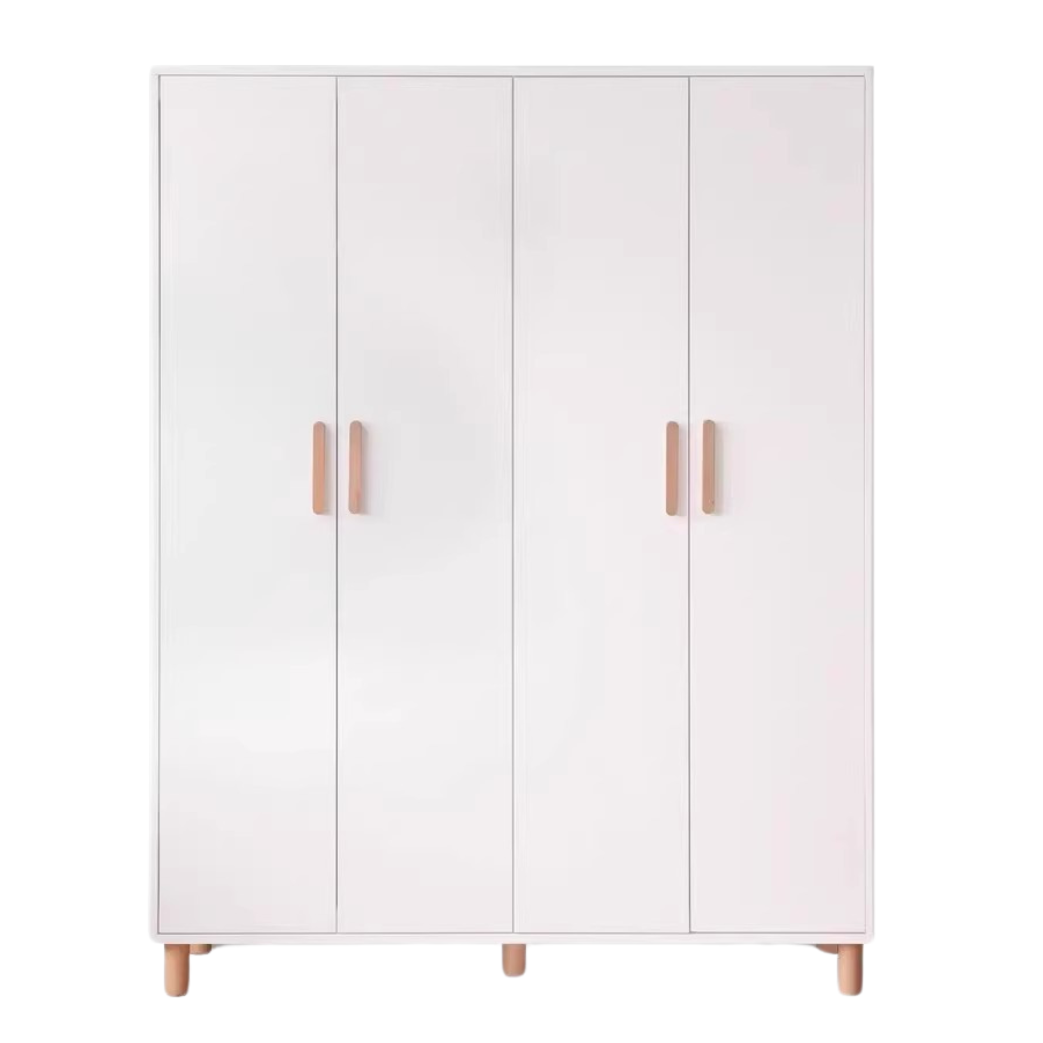 Pine Solid Wood Wardrobe - Cream Style Modern Closet for Bedroom, Living Room & Office Storage