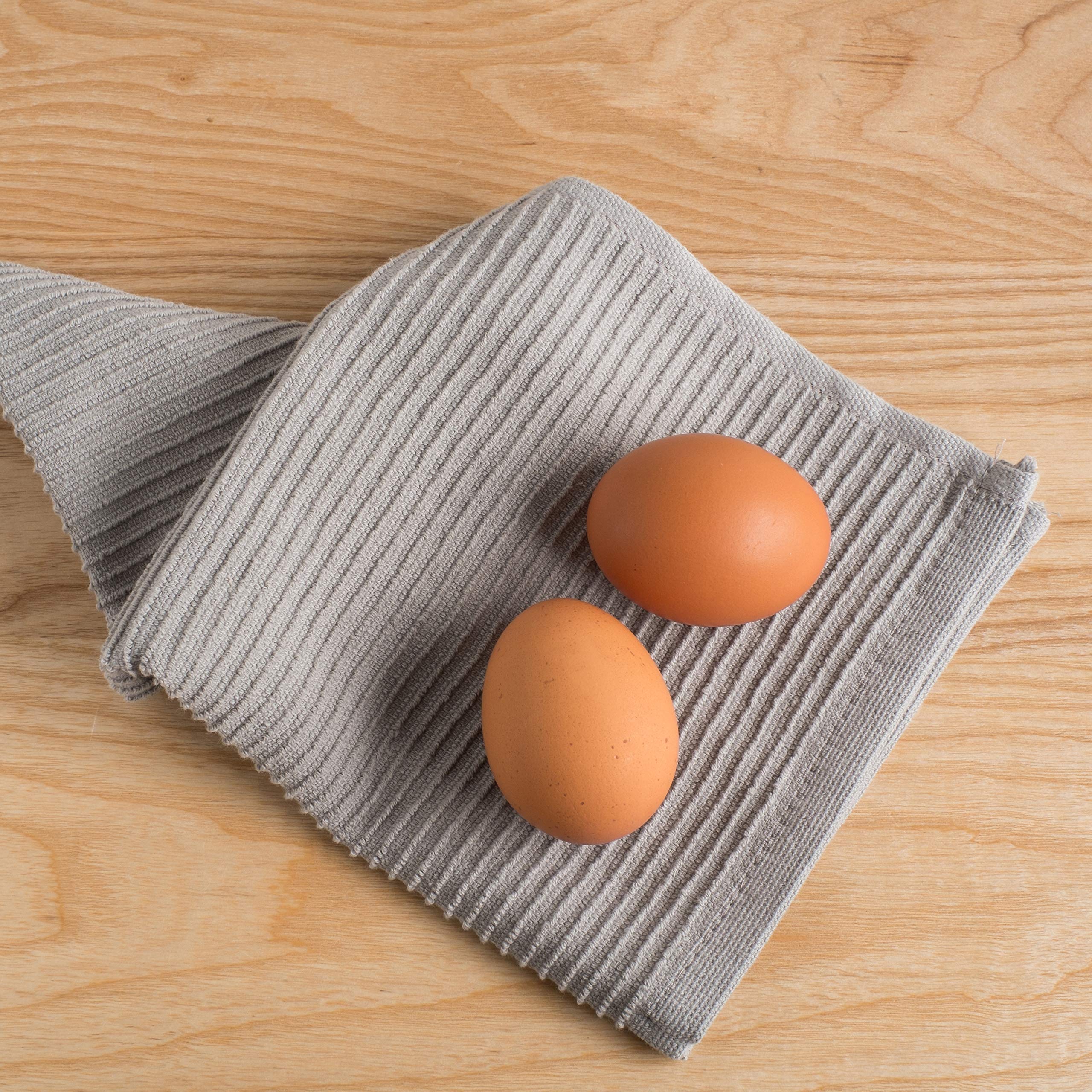 Now Designs Ripple Kitchen Dishcloth Set of 6, London Grey - Super Absorbent & Quick-Drying Dish Towels for Cleaning, Wiping & Drying Dishes - Perfect for Kitchen, Dining & Household Use (A02763aa)