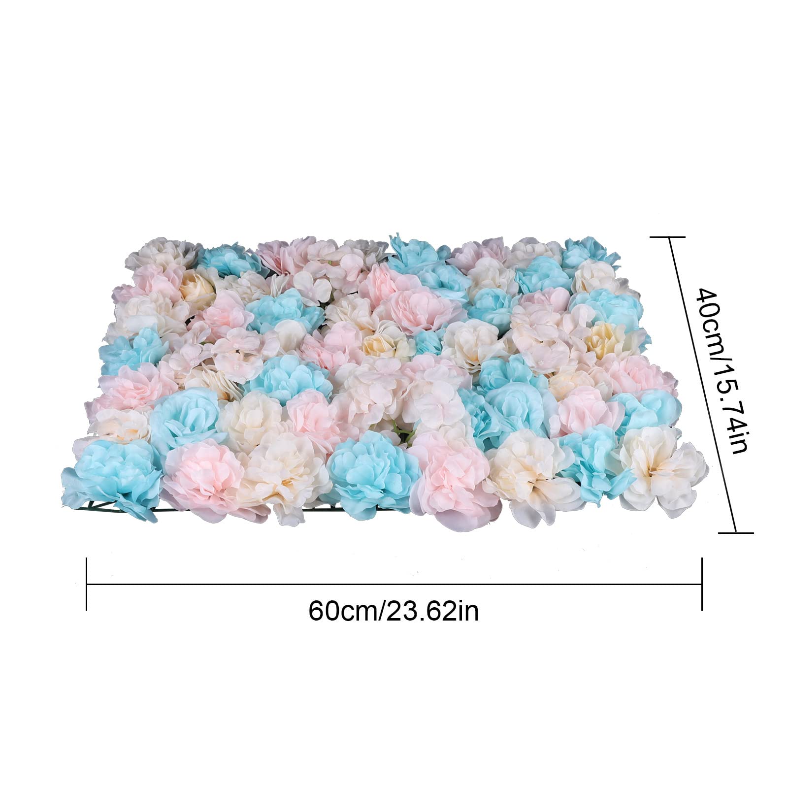 12pcs Artificial Rose Vine Flowers - Blue & Pink Silk Fake Roses for DIY Wedding Bouquets, Wall Decor, Home Party, and Event Decoration