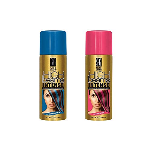 Temporary Hair Color Spray Set - Popstar Pink & Head Bangin' Blue (10 Pack) | Vibrant High-Beam Colors for Parties, Halloween & Cosplay | Washable & Non-Damaging