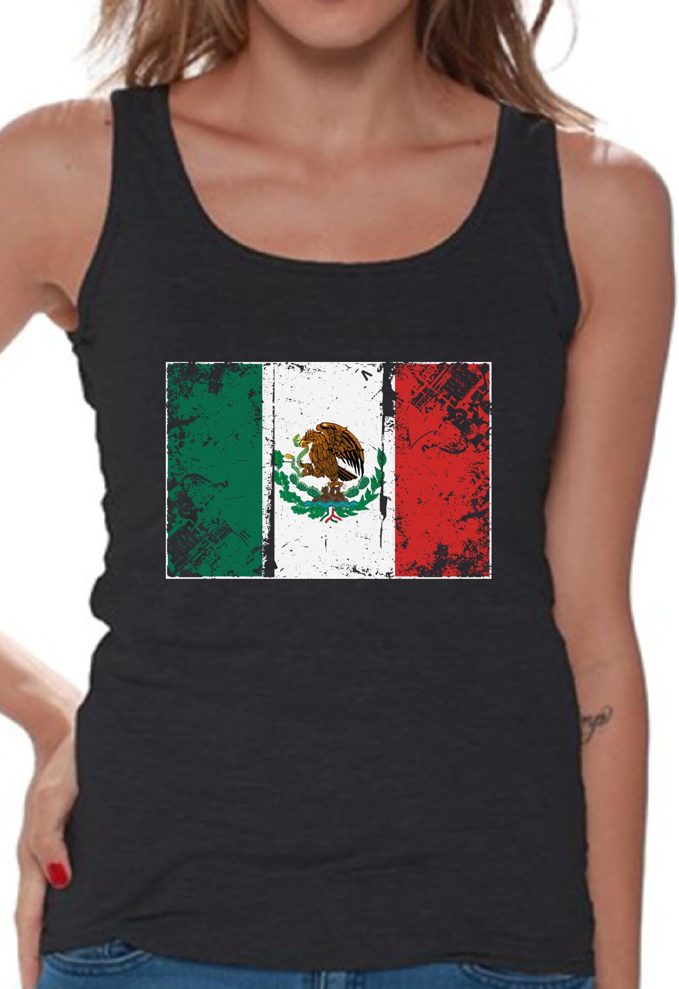 Awkward Styles Mexico Flag Tank Top for Women - Patriotic Mexican Gifts | Perfect for Cinco de Mayo, Mexican Independence Day & Hispanic Heritage Month Celebrations