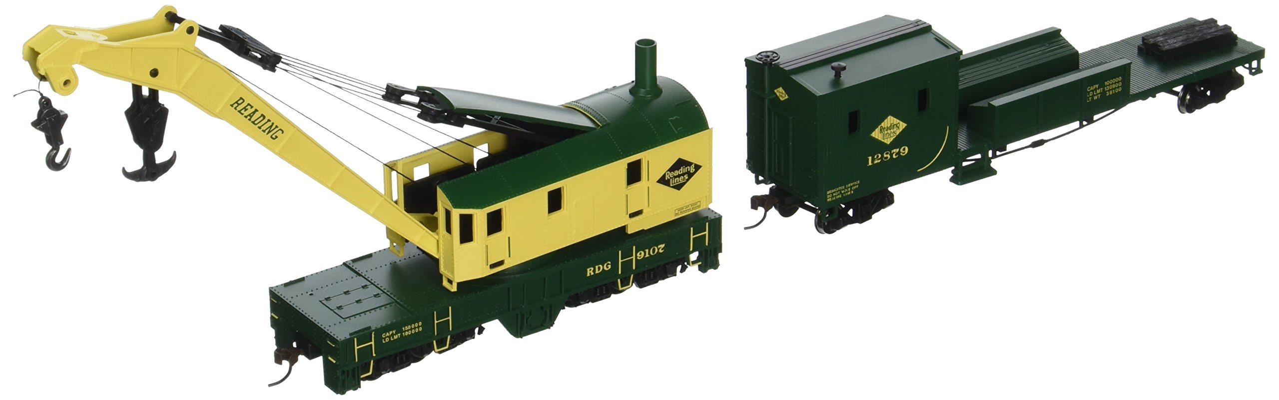 Bachmann Trains HO Scale 250-Ton Steam Crane & Boom Tender - Reading Railroad Model Train Accessory for Realistic Scenery & Layouts