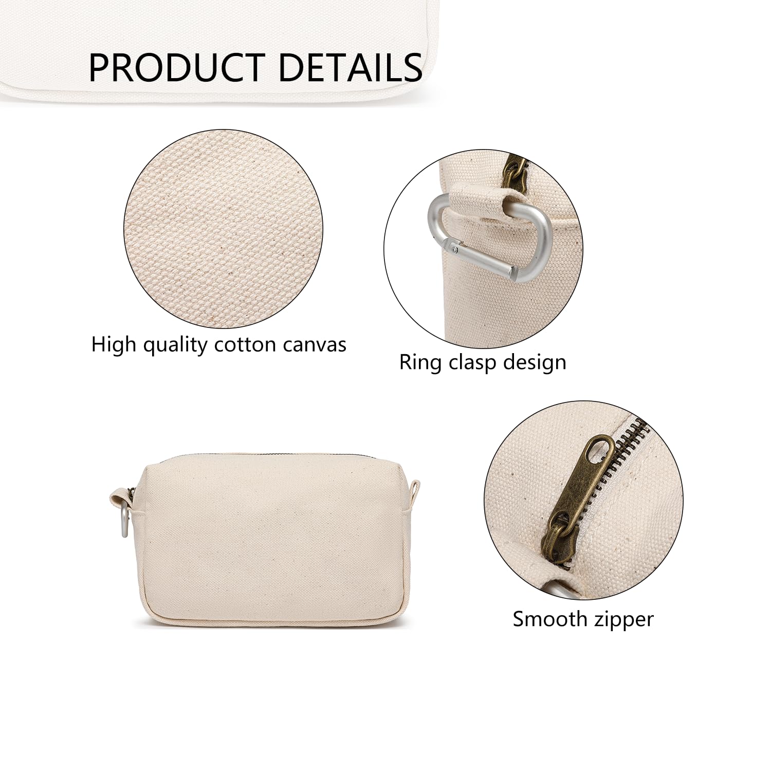 Lightweight Cosmetic Organizer Bag with Ring Clasp - Travel Makeup Case for Women, Perfect for Daily Use & Trips