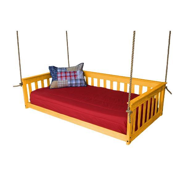 VersaLoft Mission Style Hanging Daybed with Rope - Indoor/Outdoor Boho Chic Swing Bed for Porch, Patio, Garden & Backyard Relaxation
