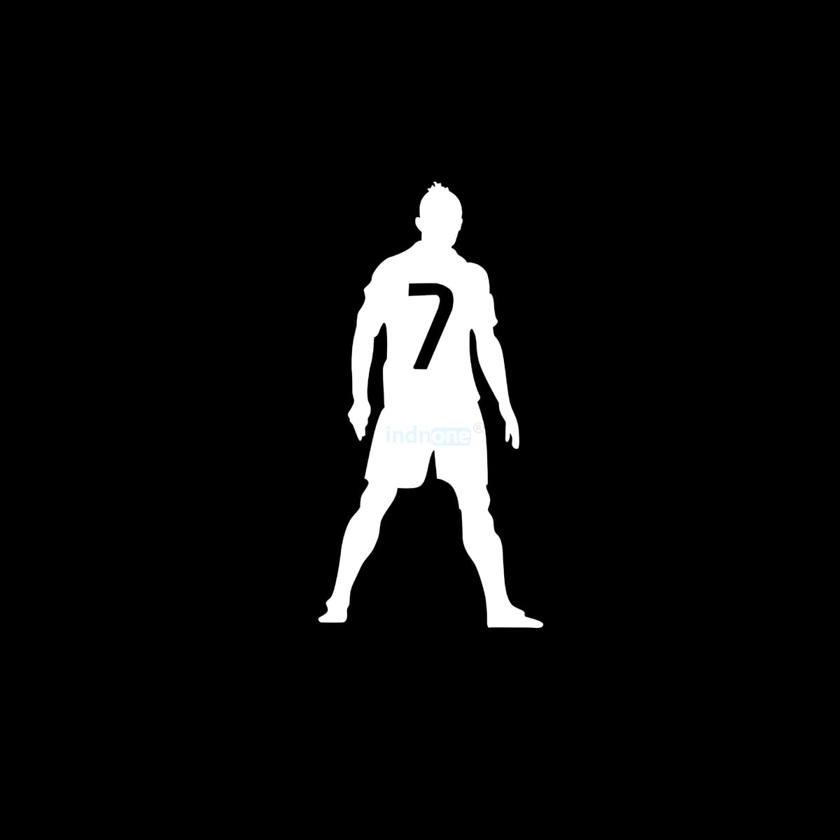 indnone® Cristiano Ronaldo Car Stickers - Waterproof PVC Vinyl Decals for Windows, Laptops & Bumpers | Black & White Standard Size - Perfect for Soccer Fans & Car Enthusiasts