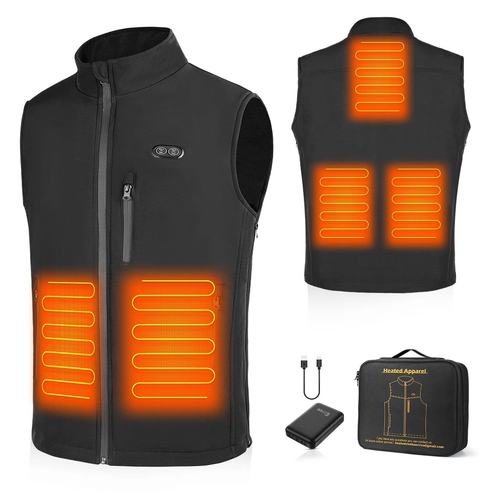 Men's Heated Vest with Rechargeable Battery Pack - Lightweight Electric Winter Jacket for Outdoor Activities, Hunting & Camping