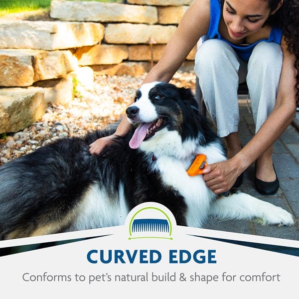 FURminator Deshedding Tool for Medium Dogs with Long Hair - Reduce Shedding & Grooming at Home for a Healthier Coat