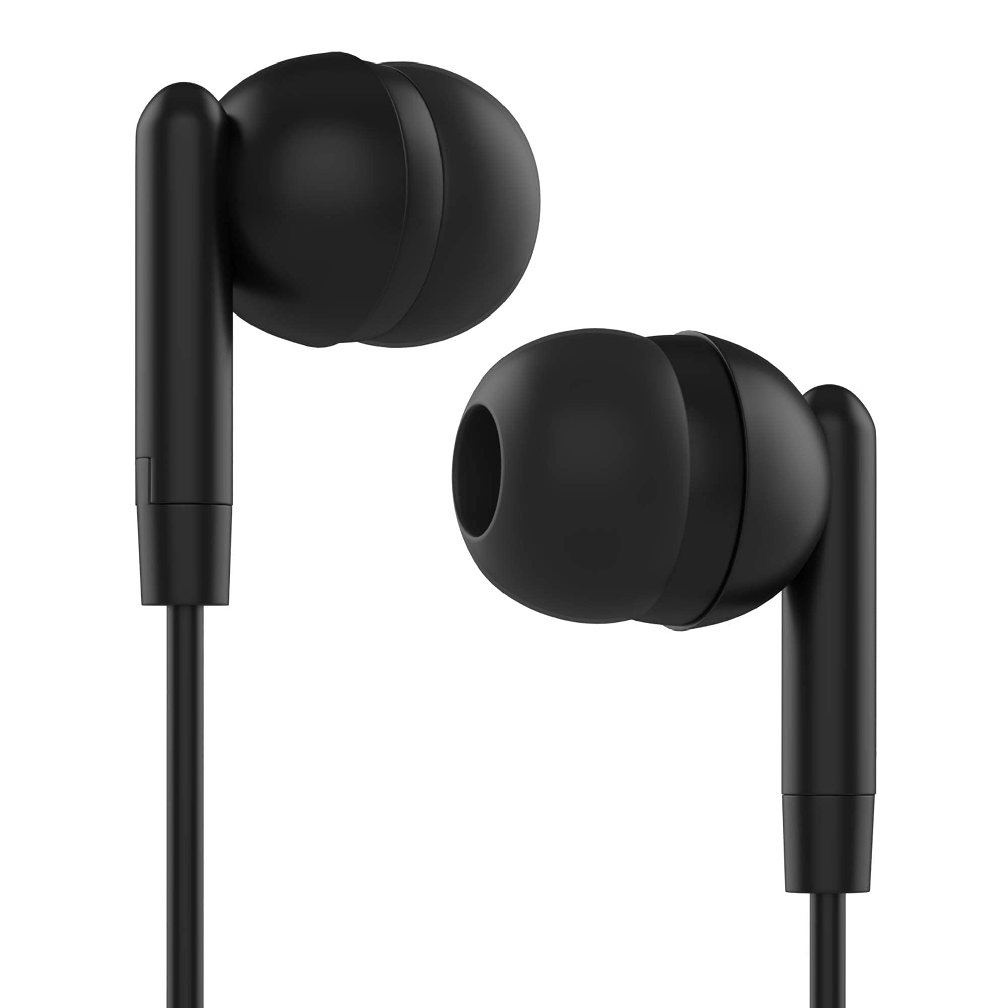 Maeline Bulk 200 Pack Wholesale Earbuds with 3.5mm Headphone Plug - Jet Black - Perfect for Schools, Gyms, Hotels & Events