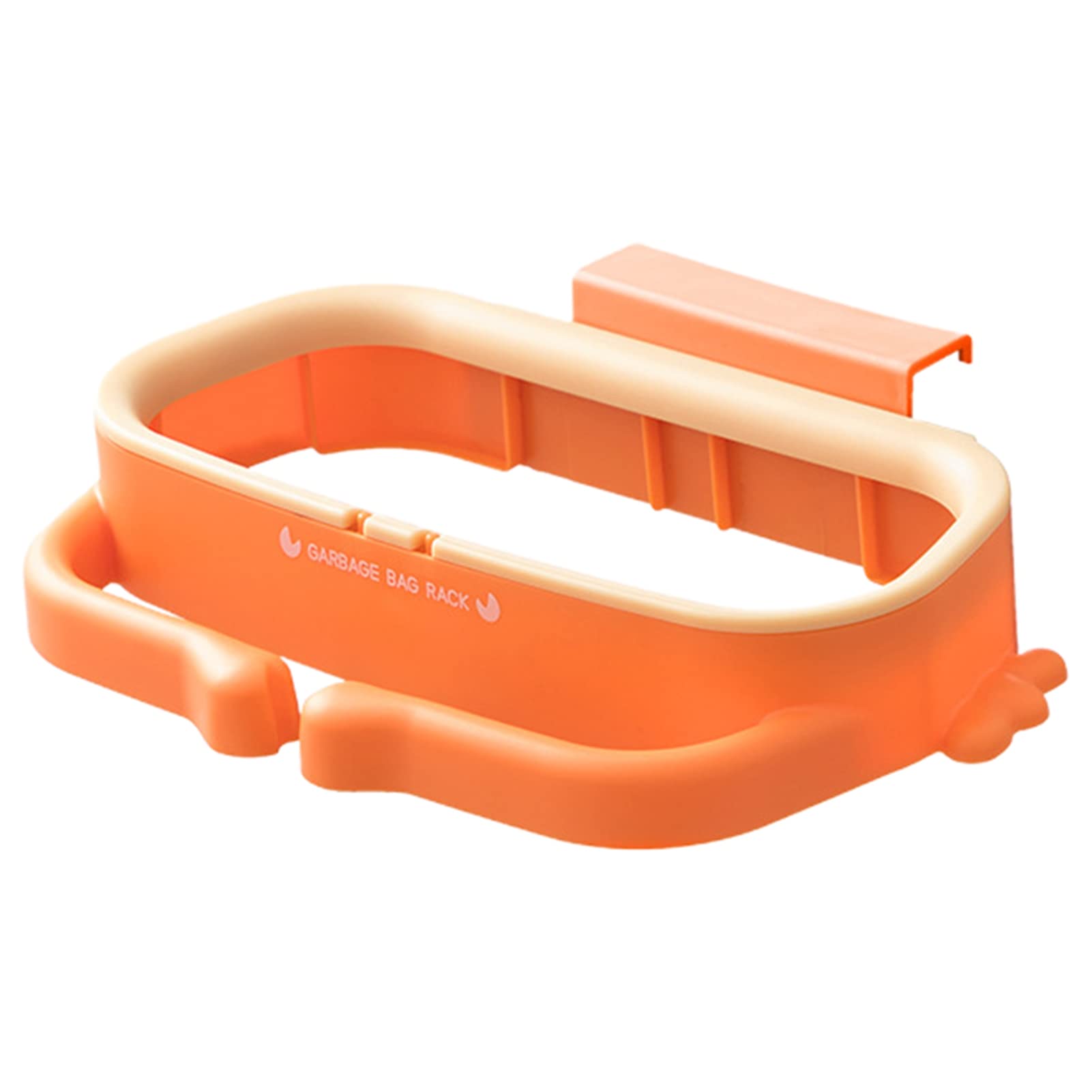 Kitchen Cabinet Door Trash Rack - Hanging Storage Organizer for Trash Bags & Plastic Bags | Space-Saving Kitchen Trash Can Holder (Orange) - Perfect for Small Kitchens & Under-Sink Storage