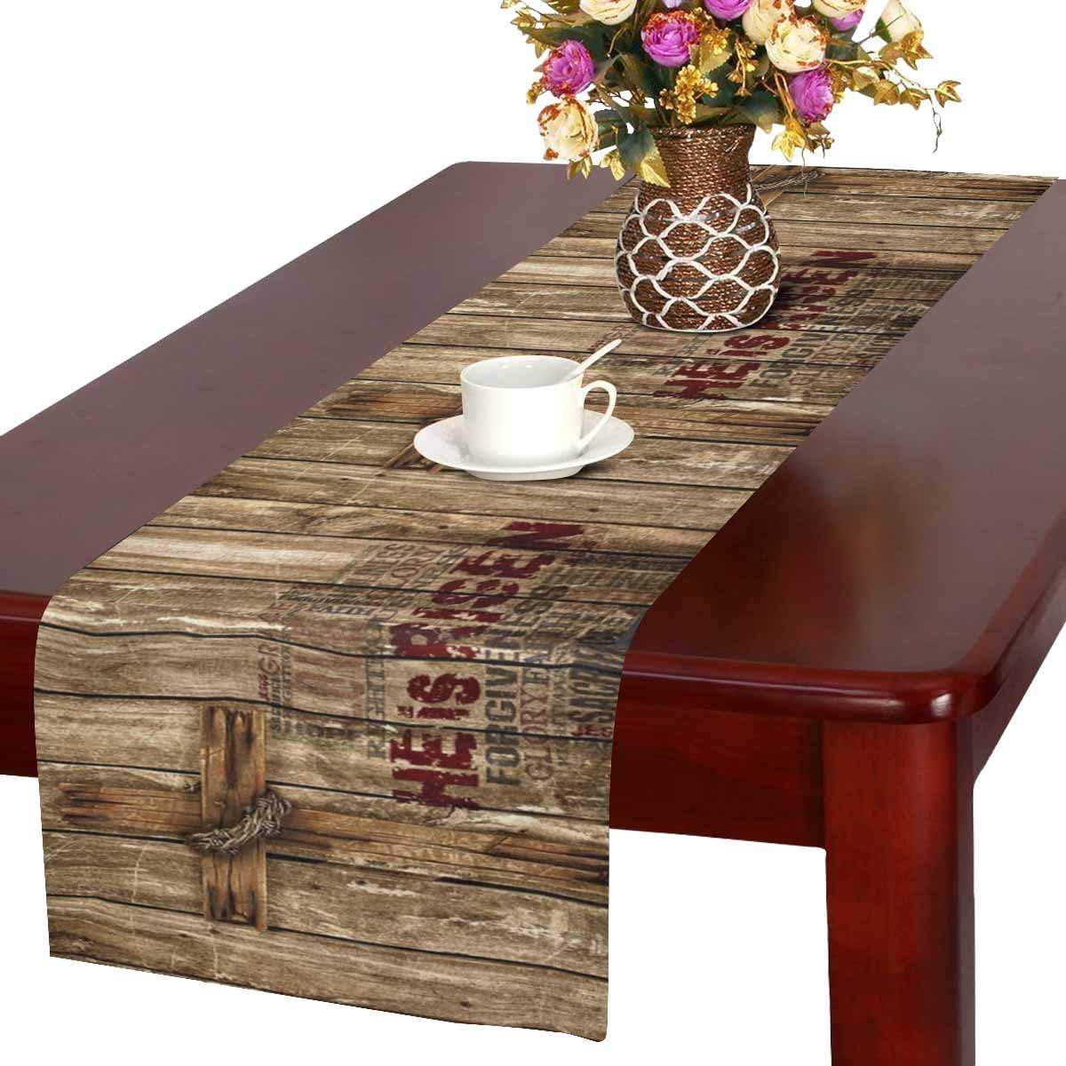 Easter Bible Verse Linen Table Runner 14x72