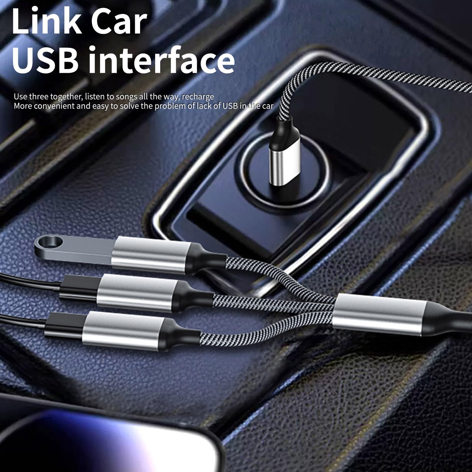 Paopaoldm USB C Hub with 3 USB 2.0 Ports - Alloy USB C to 3 USB OTG Adapter Splitter with Braided Cable - Fast Data Transfer for Laptop, Phone, Tablet - Perfect for Office, Travel & Home Use