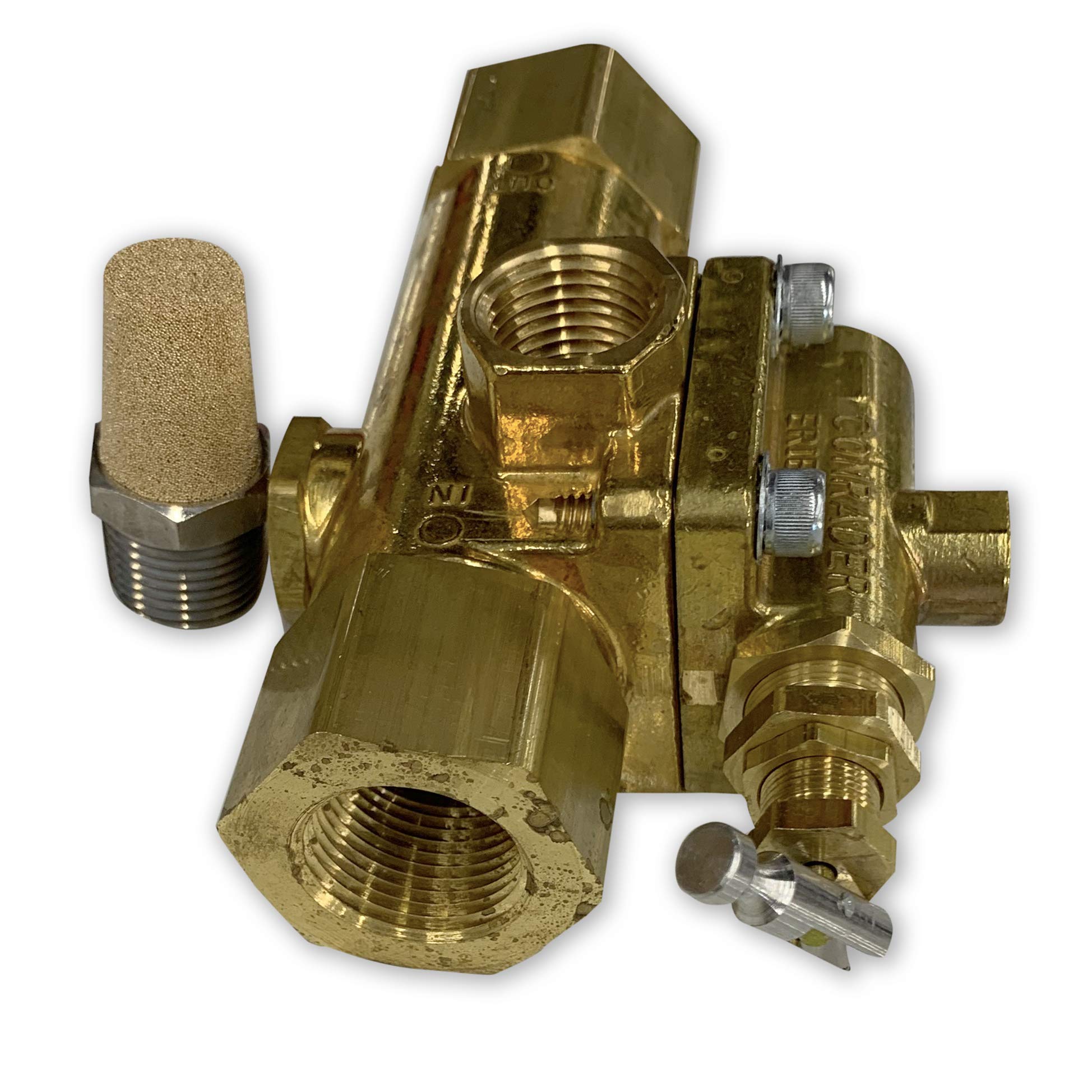 Heavy Duty High Flow Air Compressor Pilot Check Valve Unloader Combo for 13HP+ Gas Compressors (140-175 PSI) - Ideal for Industrial, Automotive & HVAC Applications