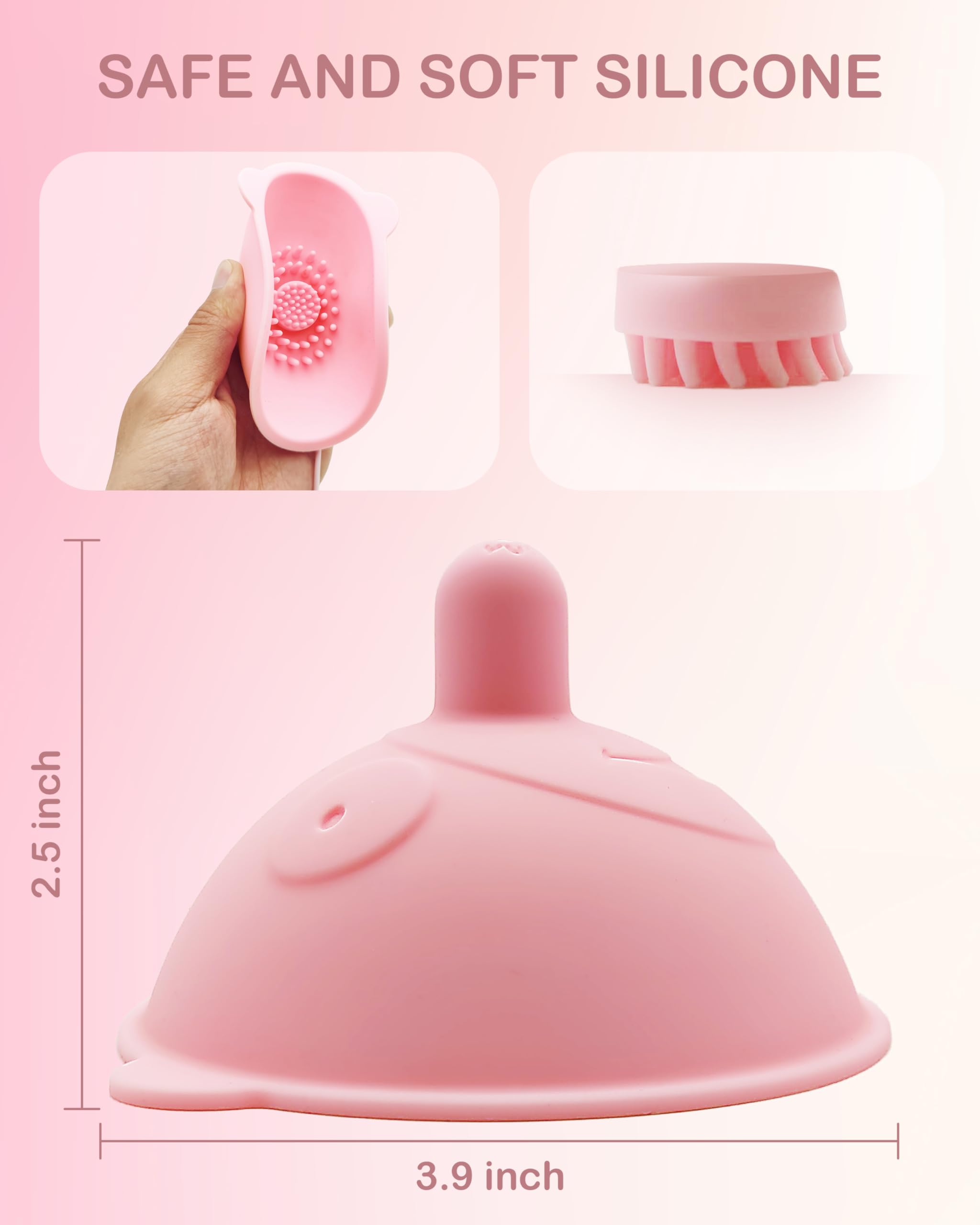 Rechargeable Pink Vibrating Nipple Massager & Sucking Stimulator for Women - 10 Brush Heads & Powerful Vibration Modes - Adult Sex Toy for Couples Play, Solo Pleasure & Sensual Exploration