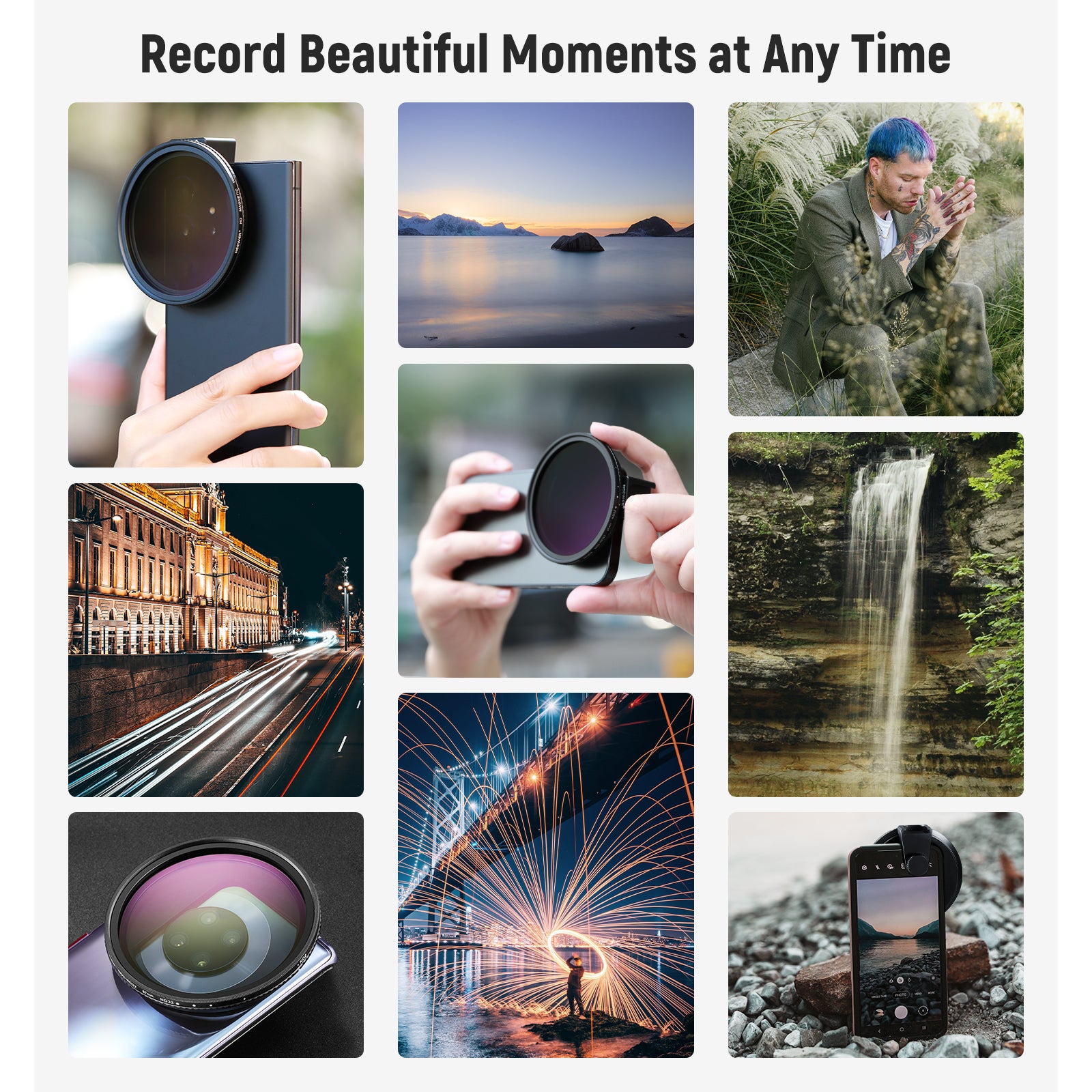 NEEWER 67mm Clip-On ND2-32 Magnetic Phone Lens Filter Kit for iPhone & Android - Perfect for Vlogging, Photography & Cinematic Video Effects