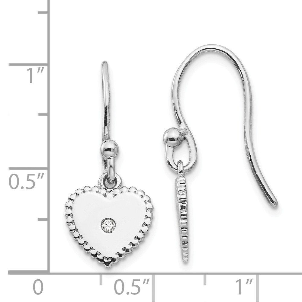 925 Sterling Silver Heart-Shaped Dangle Earrings with White Ice Diamonds | Elegant Jewelry for Women | Perfect for Date Night, Weddings & Special Occasions