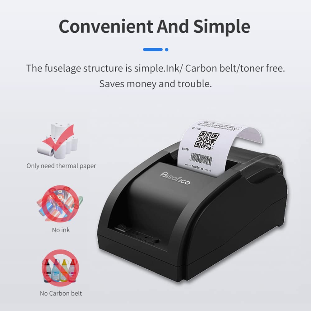 58mm Wireless Thermal Receipt Printer with USB & Bluetooth - ESC Command & Cashbox Support - Compatible with Windows & Android - Ideal for Retail, Restaurants & Small Business POS Systems
