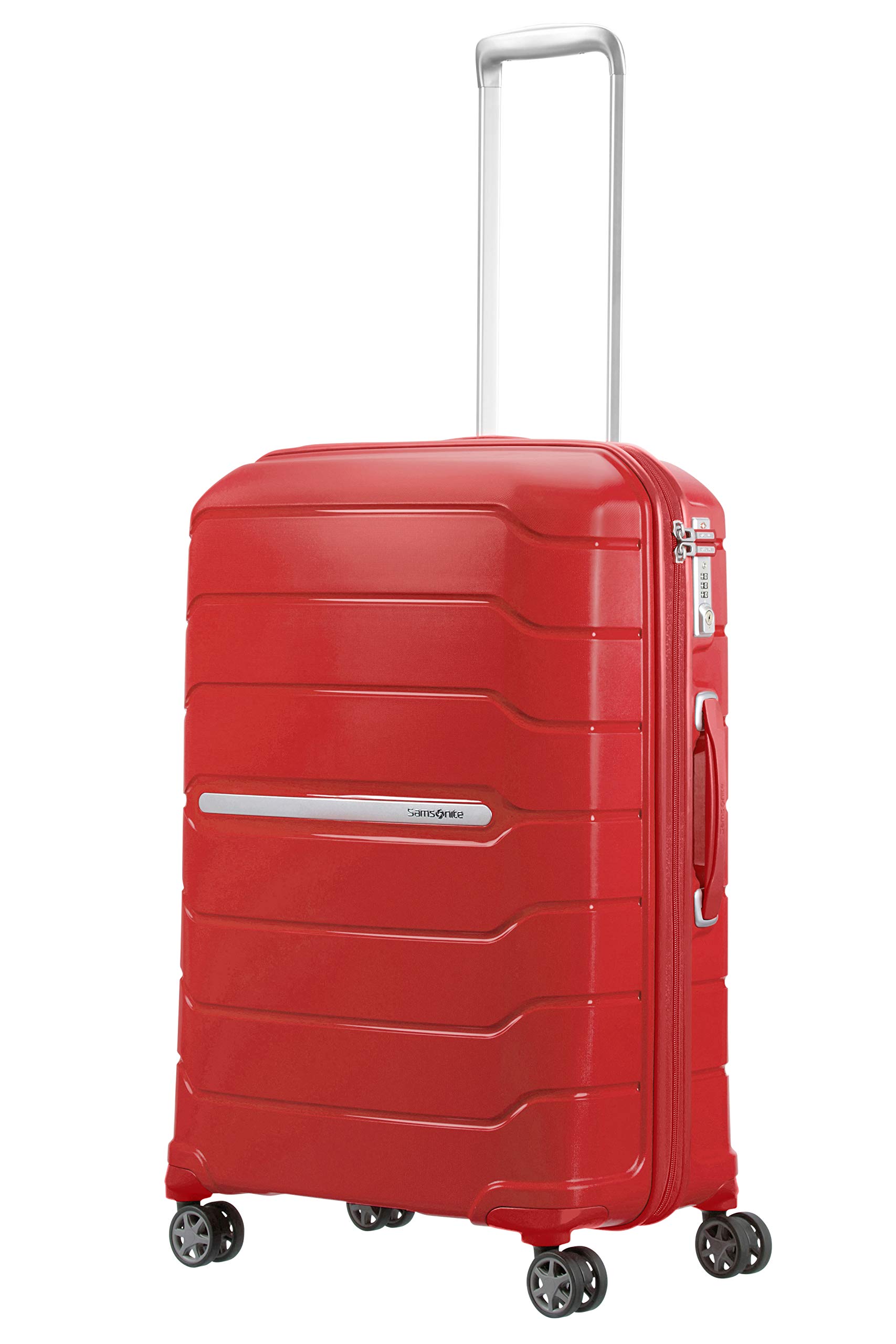 Samsonite Red Carry-On Luggage 68cm (85L) - Lightweight & Durable Suitcase for Business Travel & Weekend Getaways