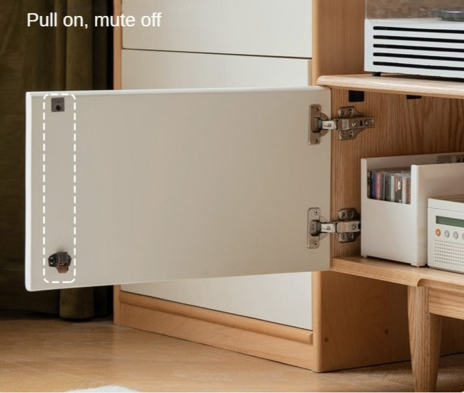 Modern Oak Solid Wood TV Stand with Storage - Stylish Entertainment Center for Living Room, Bedroom & Home Theater