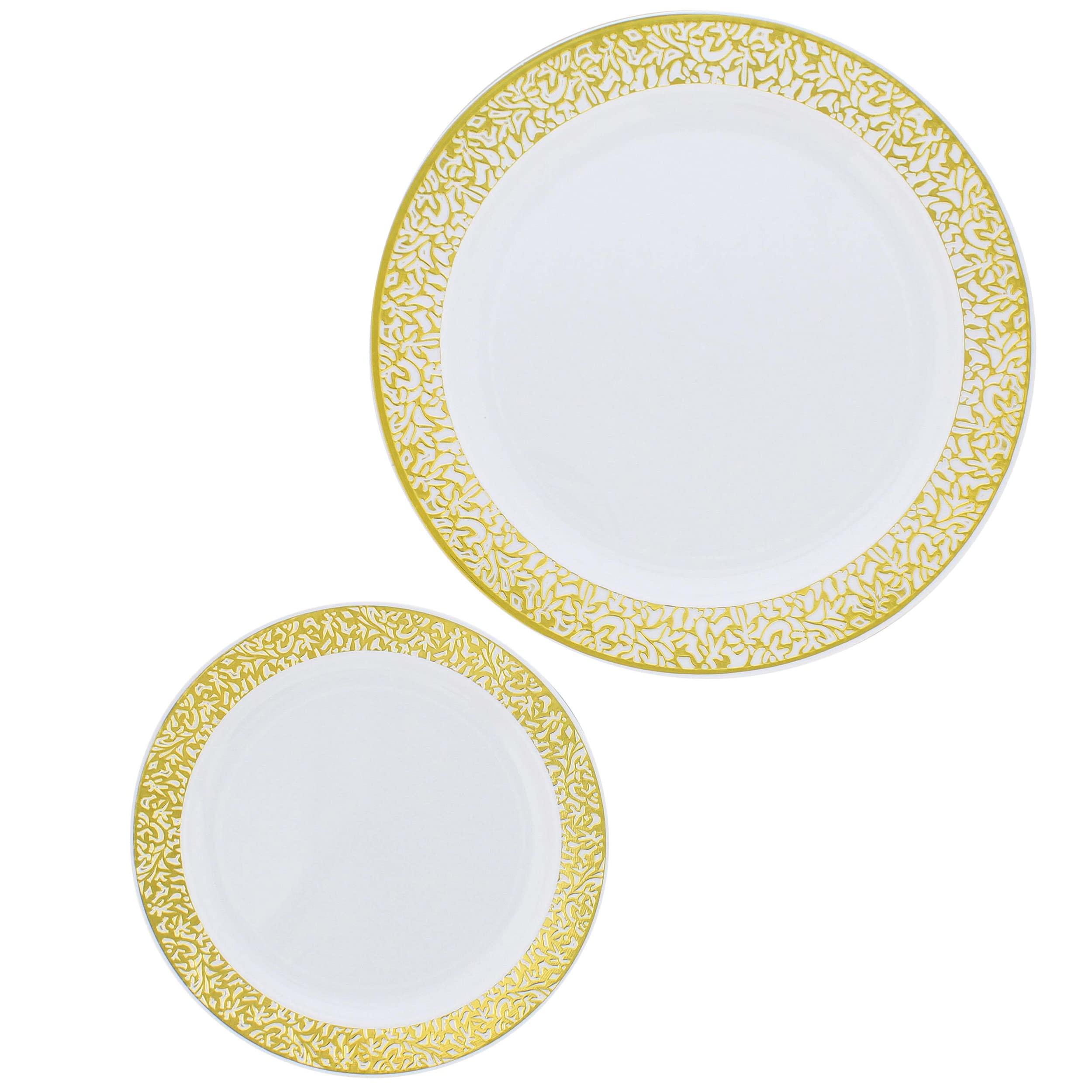 102-Piece Disposable Plastic Plates Set - 7.5
