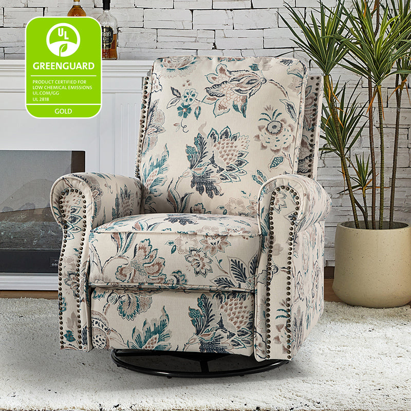 Comfortable Nikola Swivel Glider Recliner Chair - 360° Rotation & Smooth Gliding Motion - Perfect for Living Room, Nursery, or Home Theater Relaxation