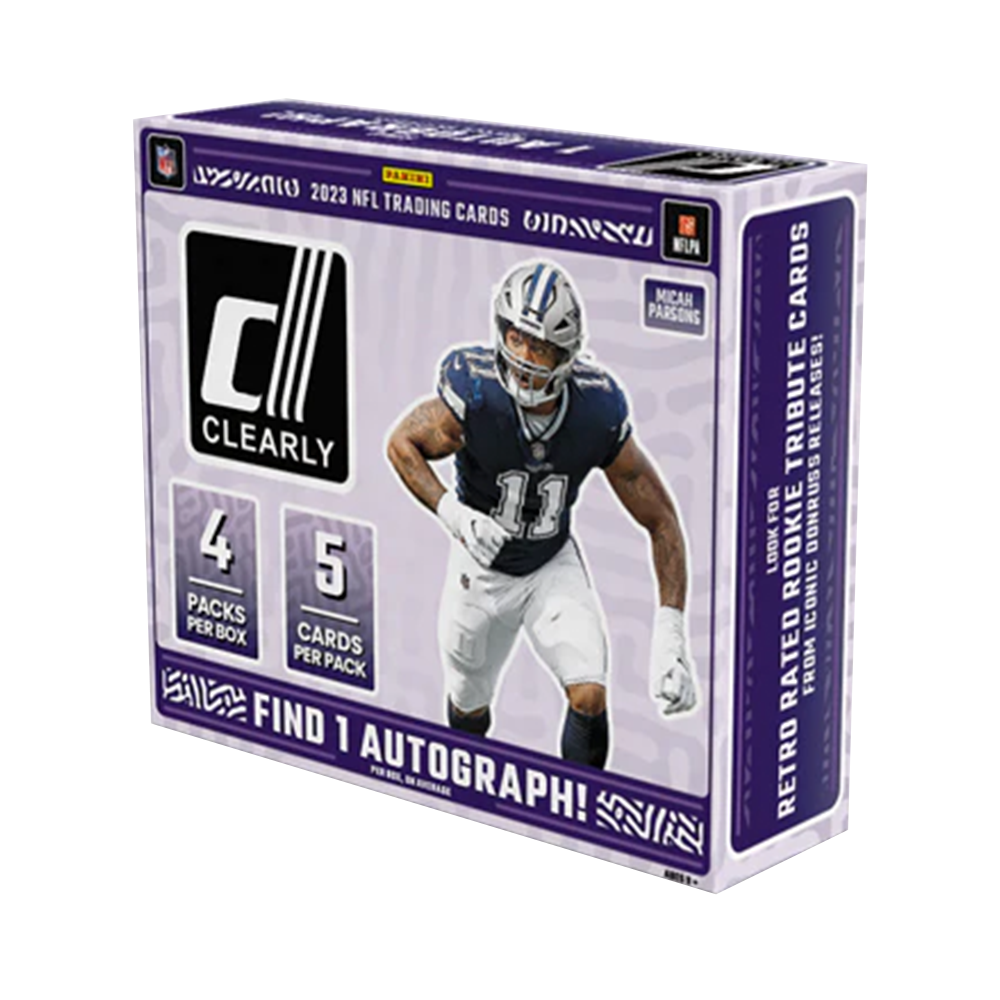 2023 Panini Clearly Donruss Football Hobby Box - Premium Trading Cards Collection for NFL Fans, Collectors & Fantasy Sports Enthusiasts - Perfect for Gifts, Investments & Game Day Excitement