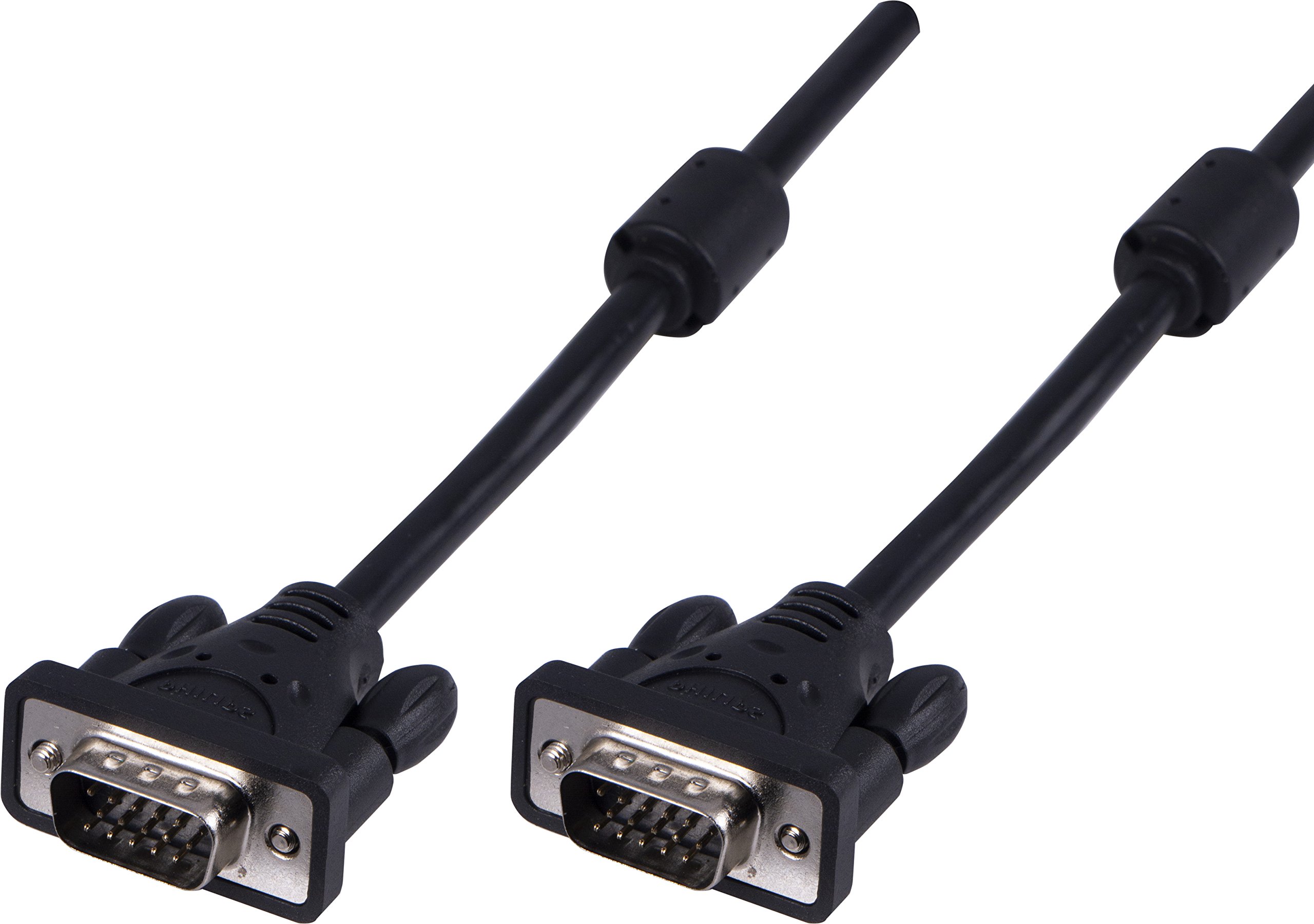 Philips VGA SVGA 6ft Male to Male Cable with Ferrite Core for Enhanced Audio Video Quality, Ideal for Projectors, Monitors, Computers, HDTVs, and Graphics Cards, Perfect for Home Office and Gaming Setups