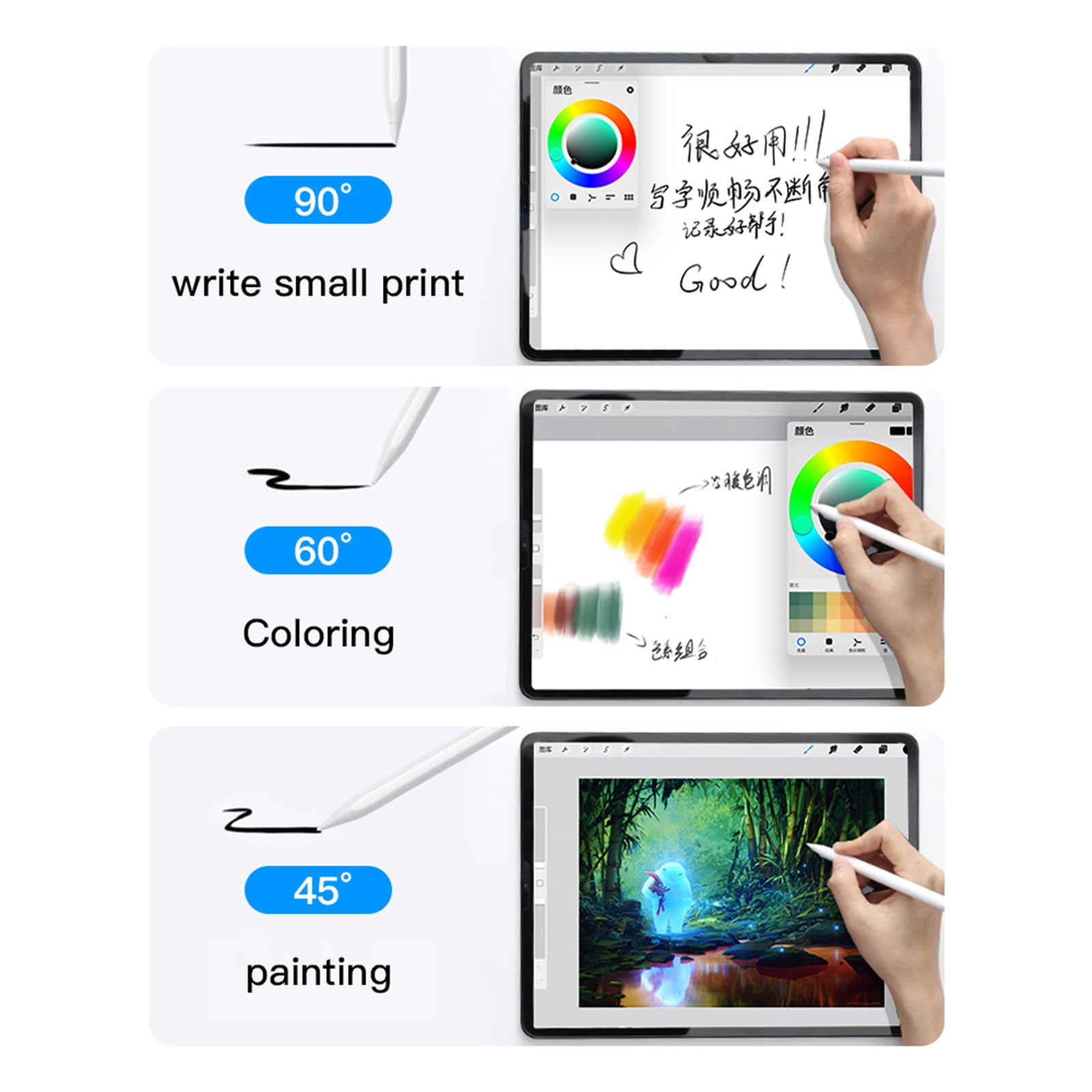 Fast Charging Stylus Pen for iPad (2018-2024) - Compatible with iPad 6th-10th Gen, Air 3-5, Mini 5/6 & Pro 11