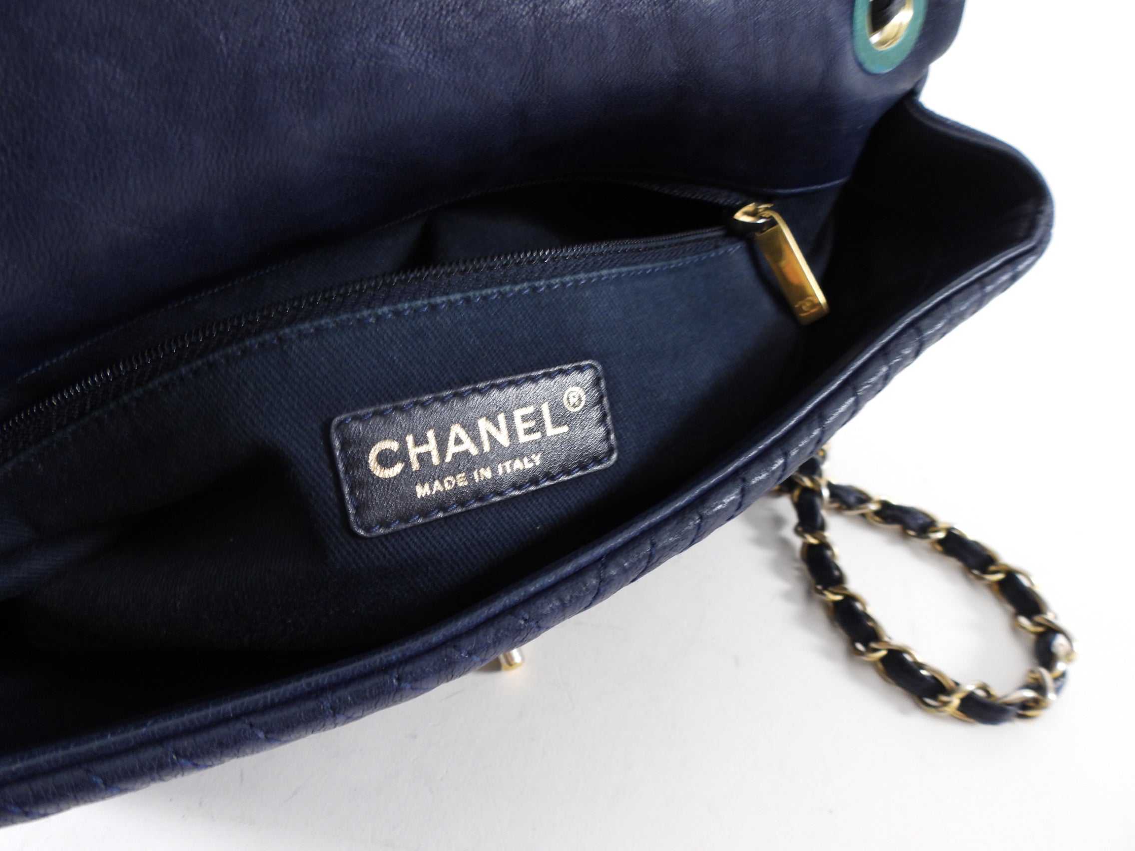 Chanel Chevron Quilted Small Flap Bag in Navy Blue - Luxury Crossbody Purse for Women, Perfect for Date Night & Evening Events