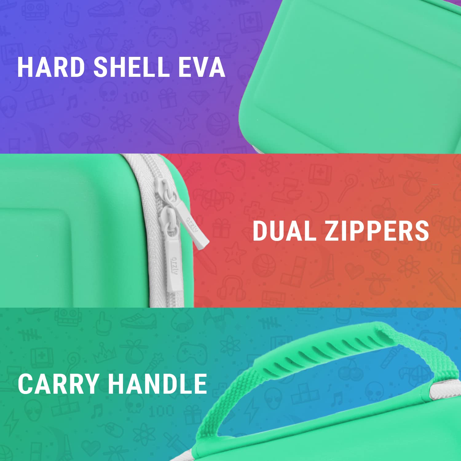 Orzly Protective Carrying Case for Nintendo Switch OLED Console - Durable Travel Case with Accessories & Game Storage Compartment - Easy Clean Design - Perfect for Travel, Commuting & Gaming On The Go