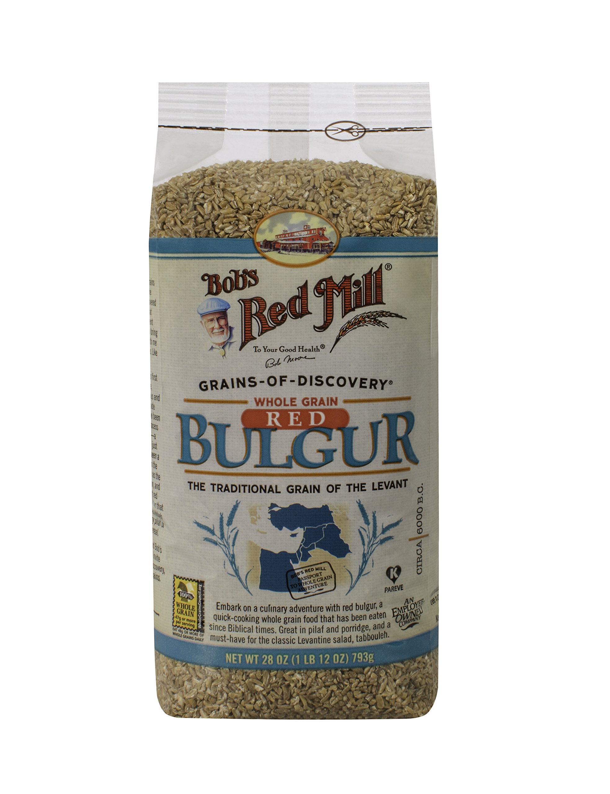 Bob's Red Mill Organic Red Bulgur Wheat - 28 Oz (4 Pack) | Whole Grain, Non-GMO, Kosher Certified | Perfect for Tabouli, Salads & Mediterranean Cooking