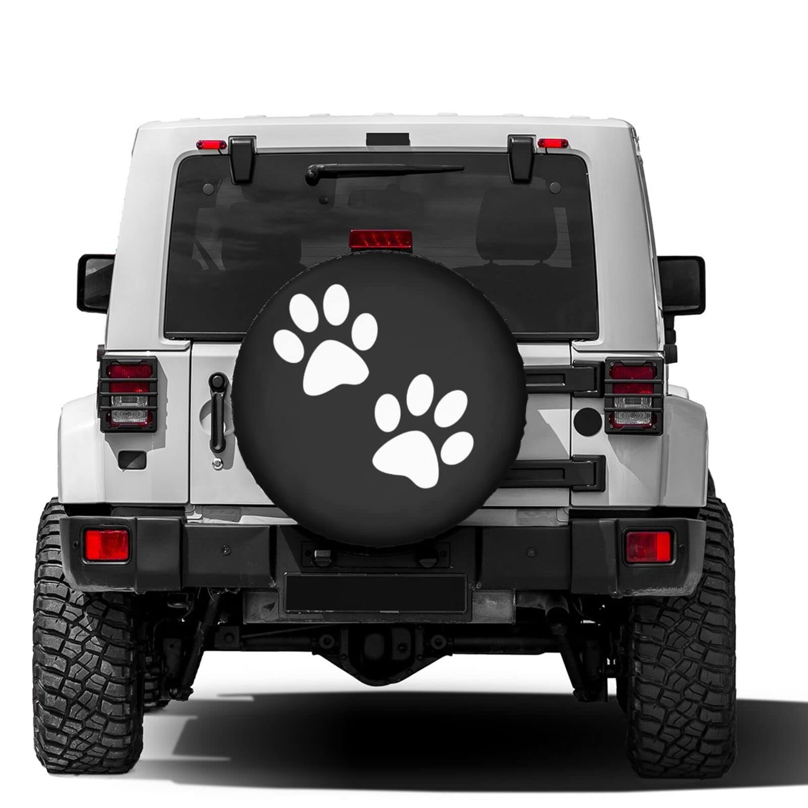 Foruidea 15 Inch Paw Print Spare Tire Cover - Dustproof Wheel Protector for Trailers, RVs, SUVs & Trucks | Waterproof & UV Resistant for Outdoor Camping & Road Trips