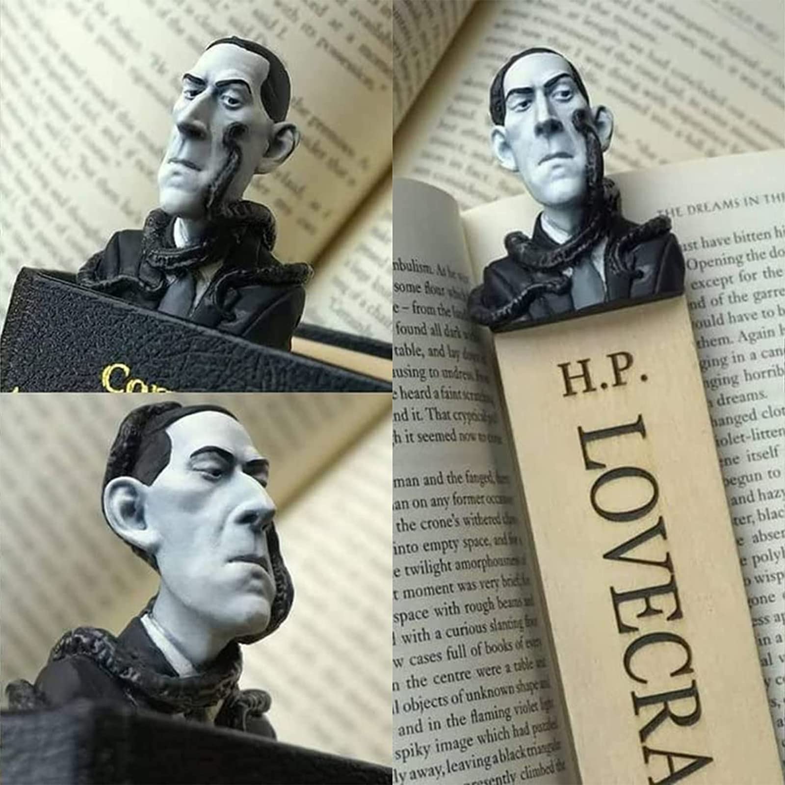 Horror Novel Bookmark Set - Unique Resin Horror Bookmark for Adults, Perfect Gift for Horror Book Lovers - Custom Horror Figure Sculpture Bookmark for Men & Women - Great for Halloween, Reading Accessories & Horror Fans Collection