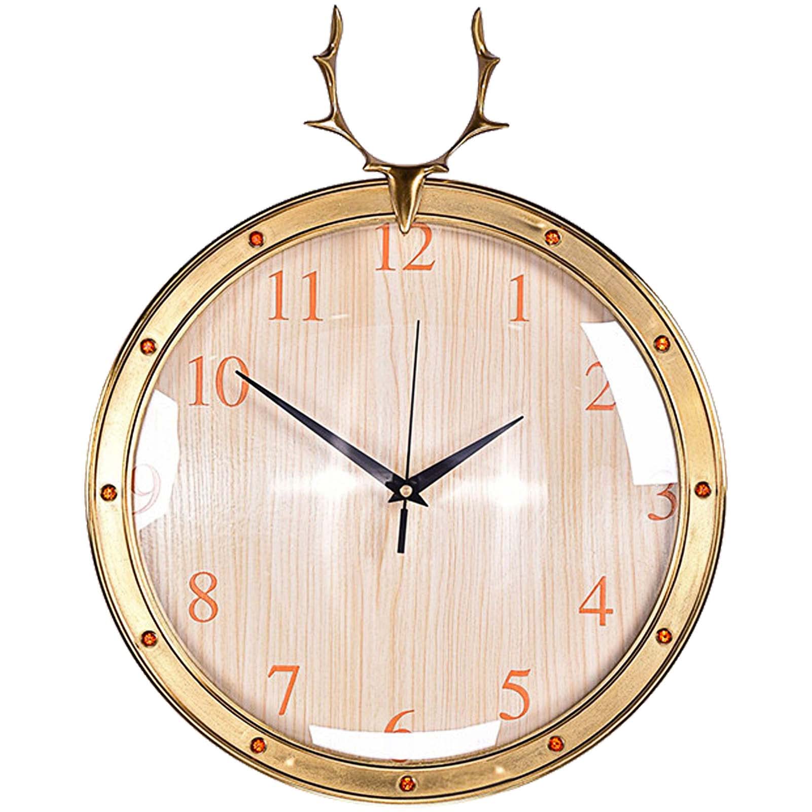 Deer Head Wall Clock - Modern Silent Battery Operated Art Decor Clock for Living Room, Kitchen, Bedroom & Office - Perfect for Home Decor, Gift Giving and Wall Art Display