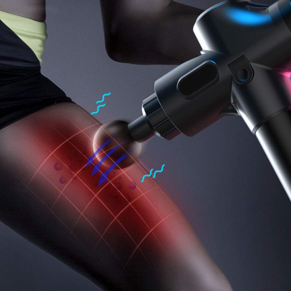 CHAW Deep Tissue Massage Gun - Electric Percussion Muscle Massager with 4 Attachments, 20 Speed Levels & LED Display for Pain Relief, Muscle Recovery - Perfect for Athletes, Gym Workouts & Post-Exercise Therapy (Silver)
