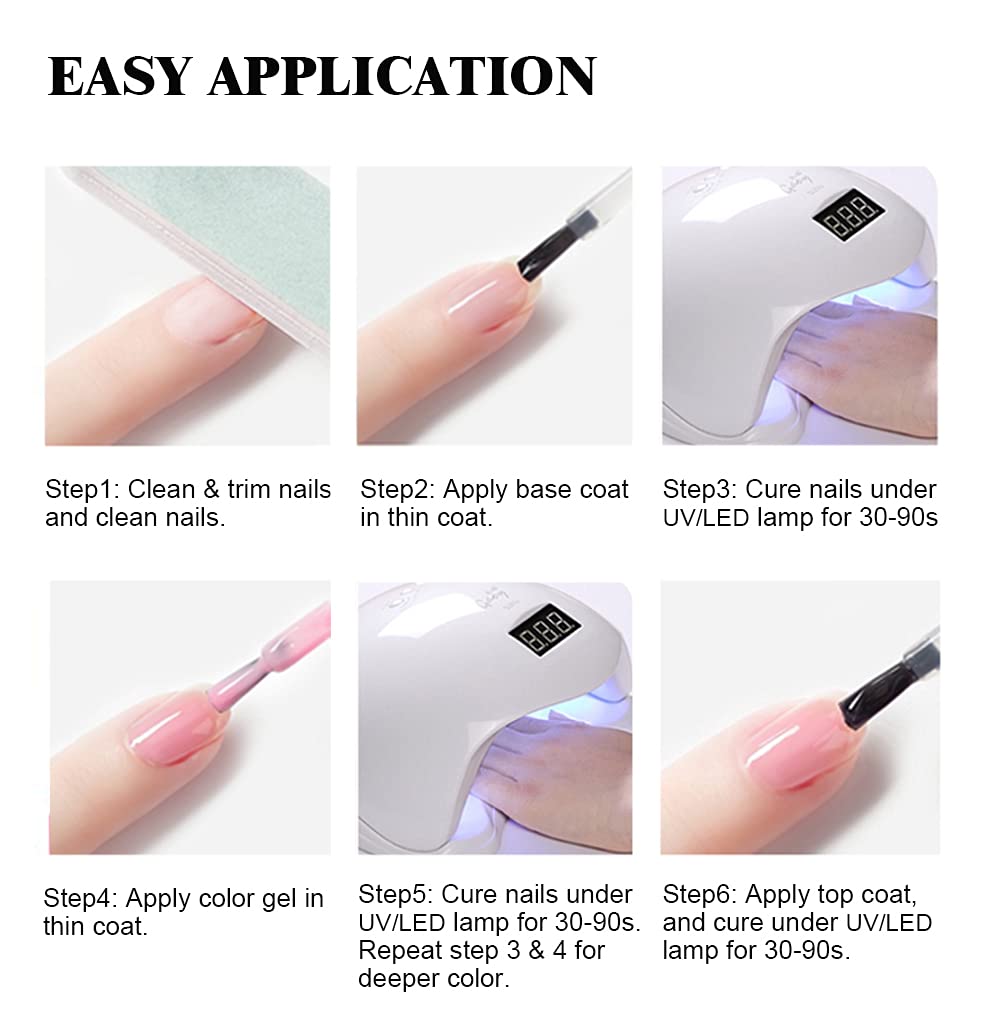 Vnicesli Jelly Nude Gel Polish Kit - 6 Colors Transparent Neutral Nail Polish for UV/LED Light, Soak Off French Manicure Gel - DIY Nail Art at Home & Salon | Perfect for Bridal, Everyday Wear & Special Occasions