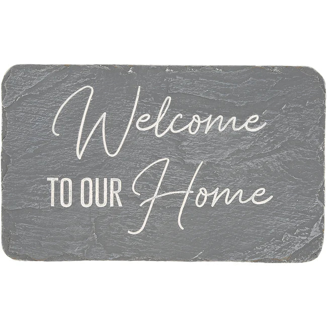 Welcome To Our Home Garden Stepping Stone - Decorative Outdoor Pathway Stones for Front Yard, Backyard & Walkway