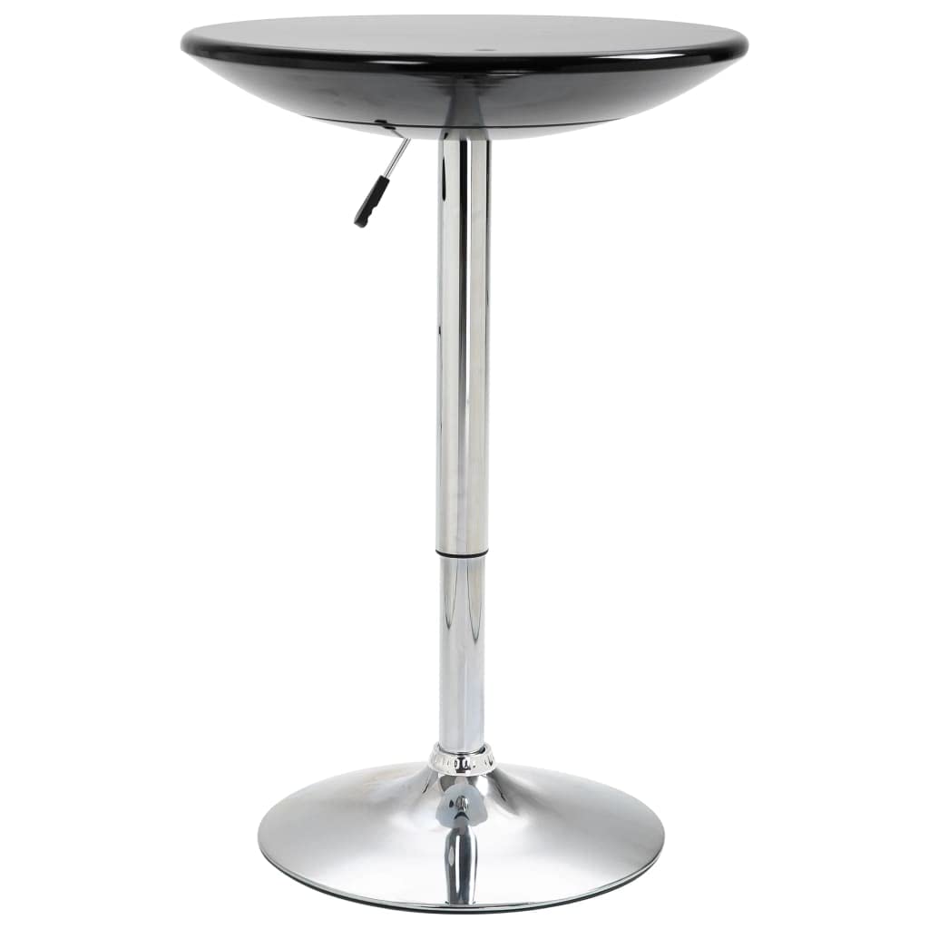 Adjustable Round Pub Bar Table with MDF Top & Silver Leg Base - 23.6