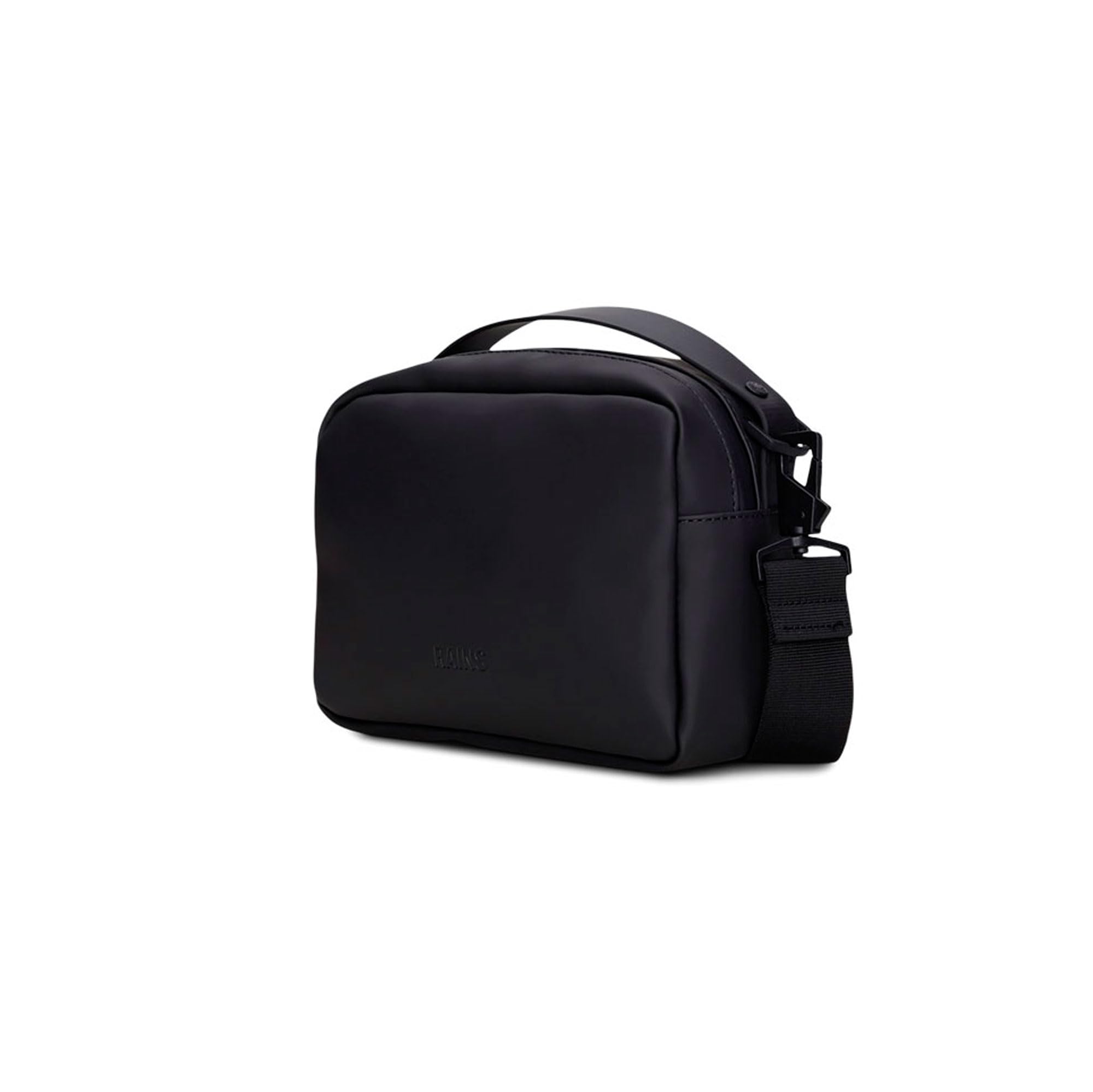 RAINS Unisex Waterproof Crossbody Sling Fanny Bag - Large Black Box Bag for Women & Men | Travel, Hiking & Everyday Use